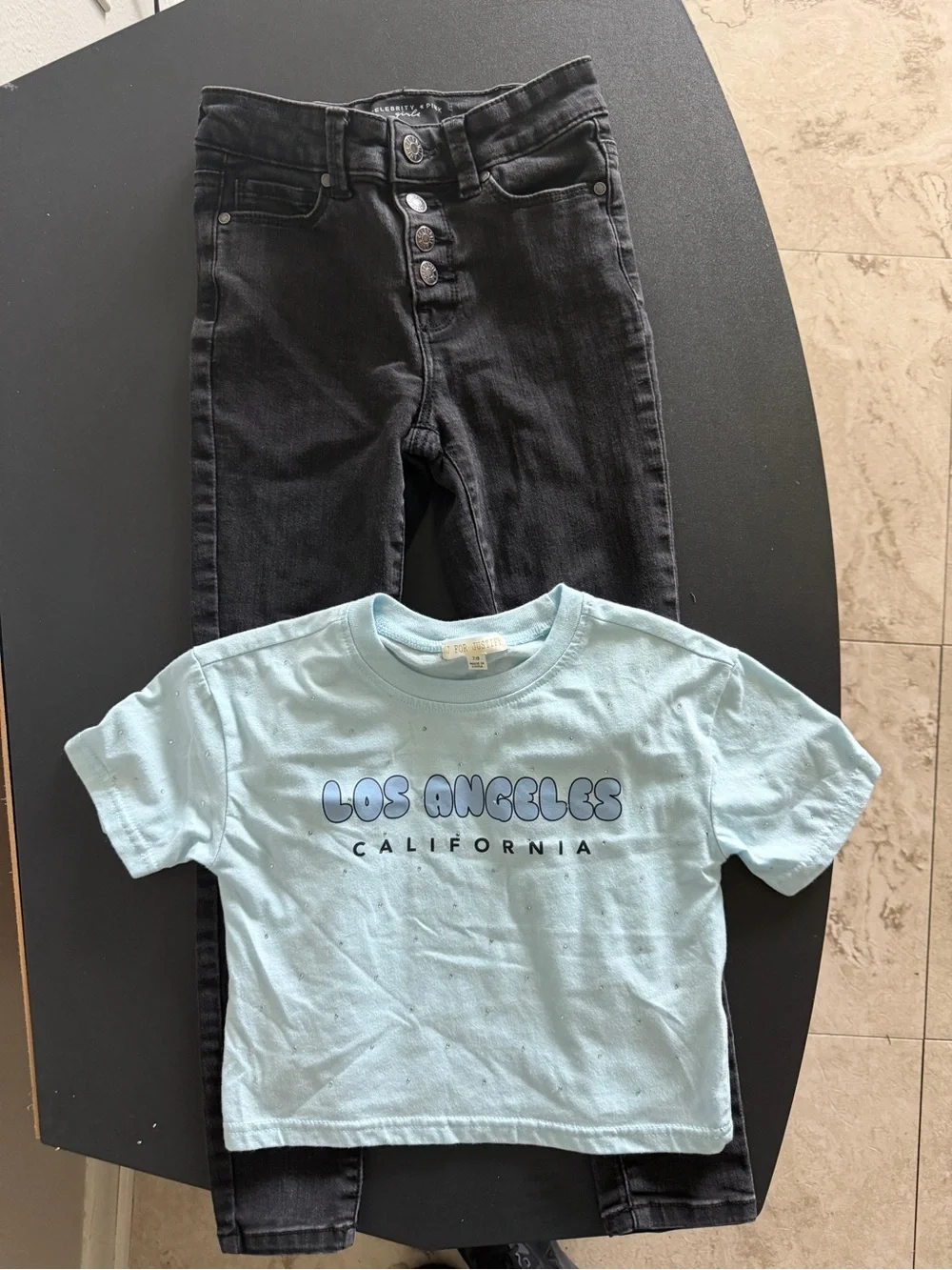 Kids Light Blue 'Los Angeles California' Graphic Tee - Casual Short Sleeve